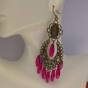 Elegant Pink Dangle Earrings